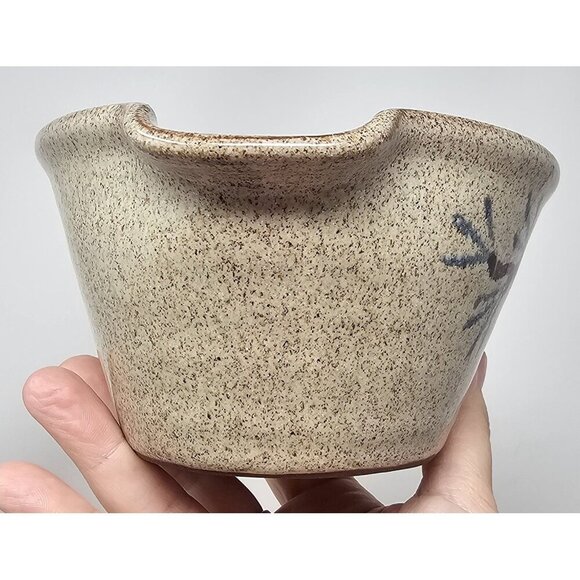 Vintage Old Time Pottery Gravy Mixing Bowl 1997 Stoneware 7" Pinecone USA Rustic - Picture 4 of 10